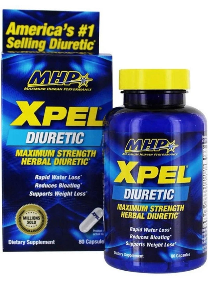 MHP XPEL Diuretic, Rapid Water Loss, Dietary Supplements - 80 Capsules - Image 1