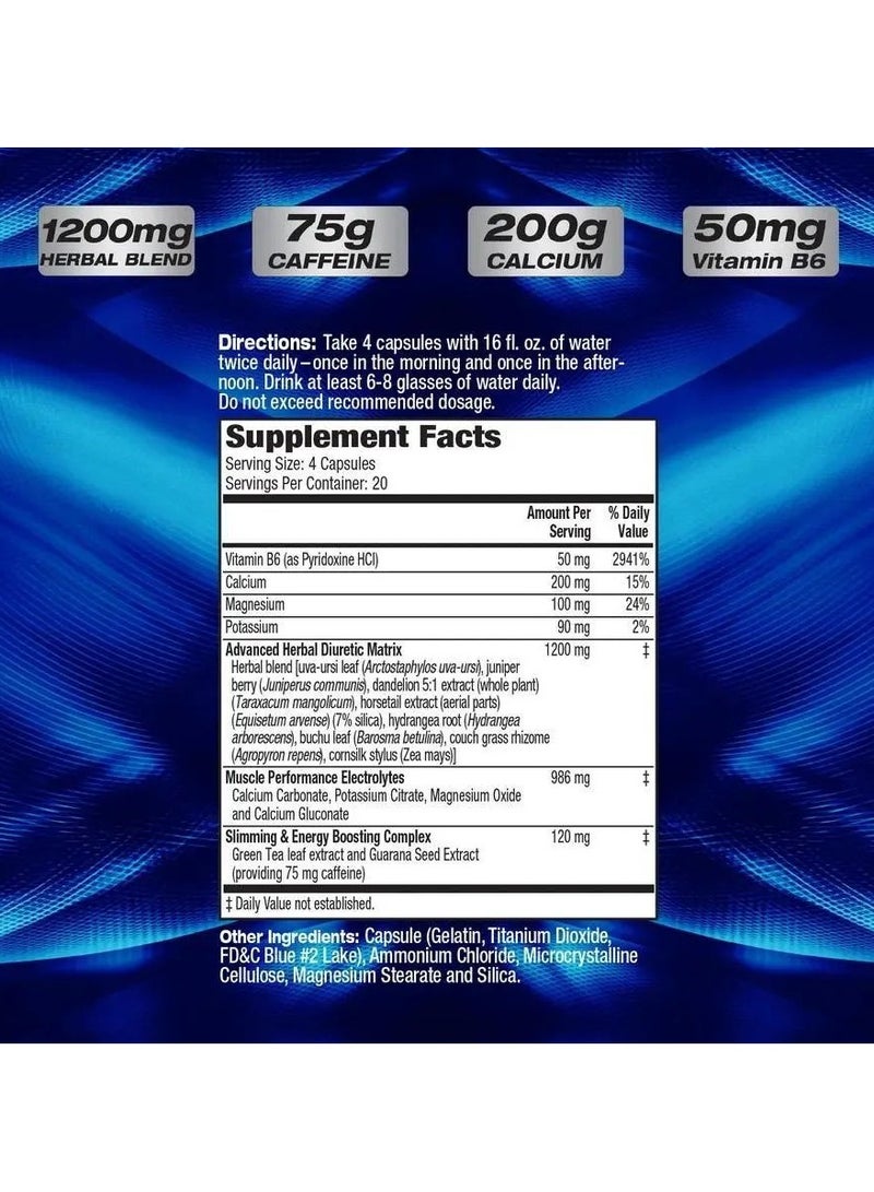 MHP XPEL Diuretic, Rapid Water Loss, Dietary Supplements - 80 Capsules - Image 2