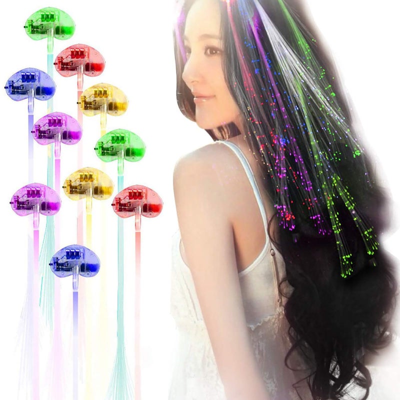 Light Up Hairpin: Green Braid, Fiber Optic & Plastic Material, Non-Fading Lightweight Design - Comfortable Hair Clip, 5-10 Hour Glow Time, One Size Fits Most for Night Parties, Concerts, Raves & Holid - Image 3