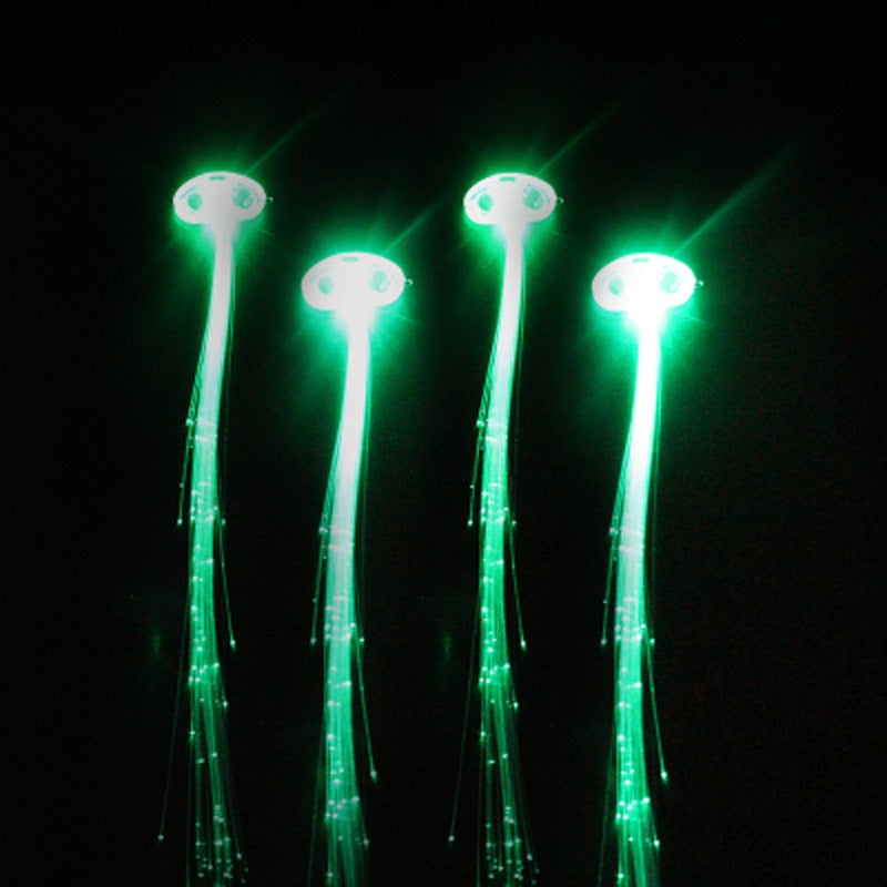 Light Up Hairpin: Green Braid, Fiber Optic & Plastic Material, Non-Fading Lightweight Design - Comfortable Hair Clip, 5-10 Hour Glow Time, One Size Fits Most for Night Parties, Concerts, Raves & Holid - Image 1