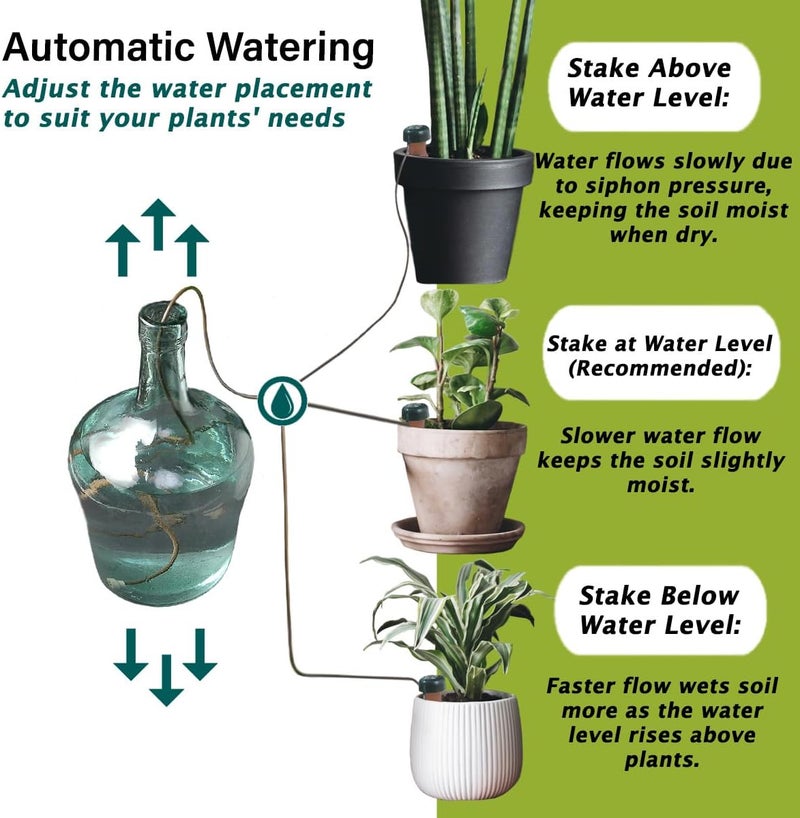 Blumat Classic Self-Watering Stakes - Automatic Drip Irrigation System for Indoor Plant Watering & Outdoor - Water Drip Solution for Potted Plants - Slow Release Stakes, 12 Pack, wo Adapter - Image 4
