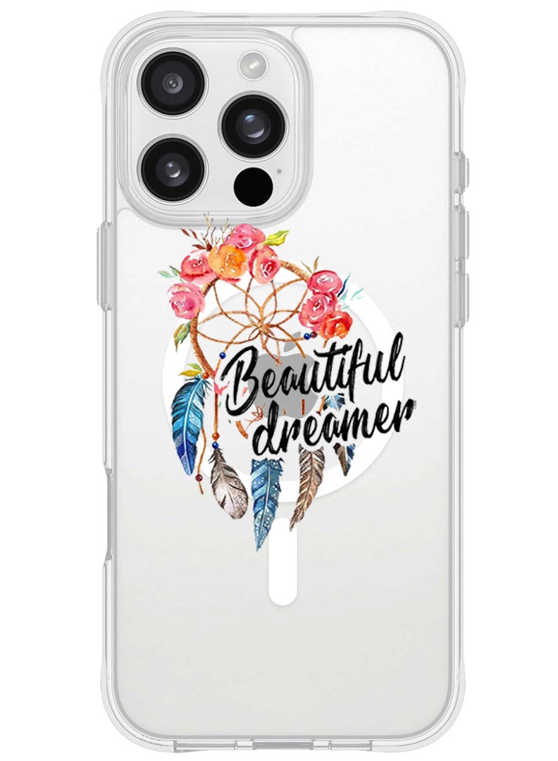 Theodor iPhone 16 Pro Max Magsafe Magnetic Case for iPhone Compatible with Wireless Charging, Shockproof Phone Bumper Cover - Beautiful Dreamer - Image 1