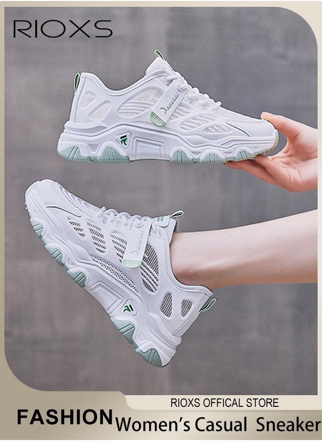 RIOXS Women's Casual Trainers, Anti-slip Running Shoes, Ladies Walking Fashion Athletic Sneakers, Comfort Mesh Breathable Trainers, Lightweight Sports Shoes For Jogging Walking, Outdoor Hiking Trainers For Ladies, Womens Athlesiure Trainers  - Image 1