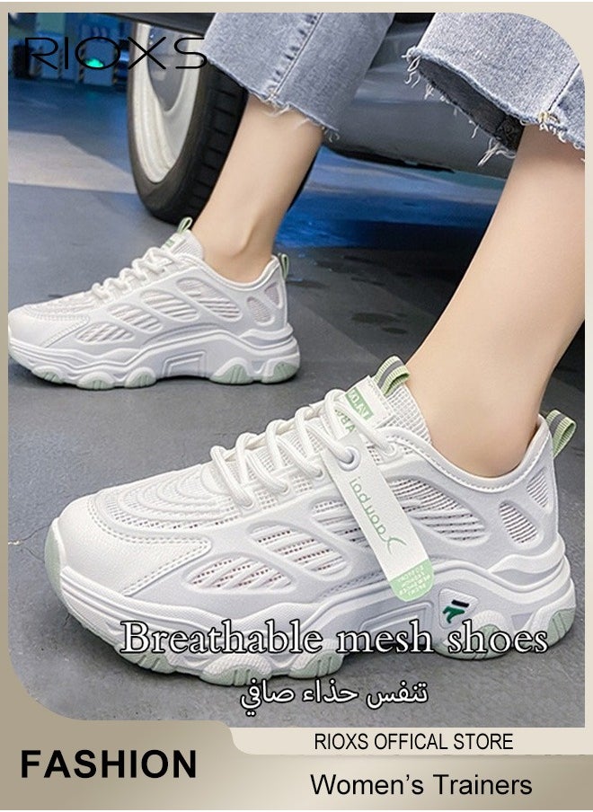 RIOXS Women's Casual Trainers, Anti-slip Running Shoes, Ladies Walking Fashion Athletic Sneakers, Comfort Mesh Breathable Trainers, Lightweight Sports Shoes For Jogging Walking, Outdoor Hiking Trainers For Ladies, Womens Athlesiure Trainers  - Image 3