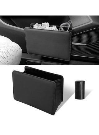 Car Trash Can, Auto Leather Trash Bin Garbage Organizer Holder with One Roll Trash Bag, Mini Foldable Dustbin Storage Bag Container, Multi-Function Trash Box for Car SUV (Black) - pzsku/Z61F90D63B257D231B0F2Z/45/1748929957/b0e38d9f-04e4-4fa0-a1bc-b5cd36d57be5