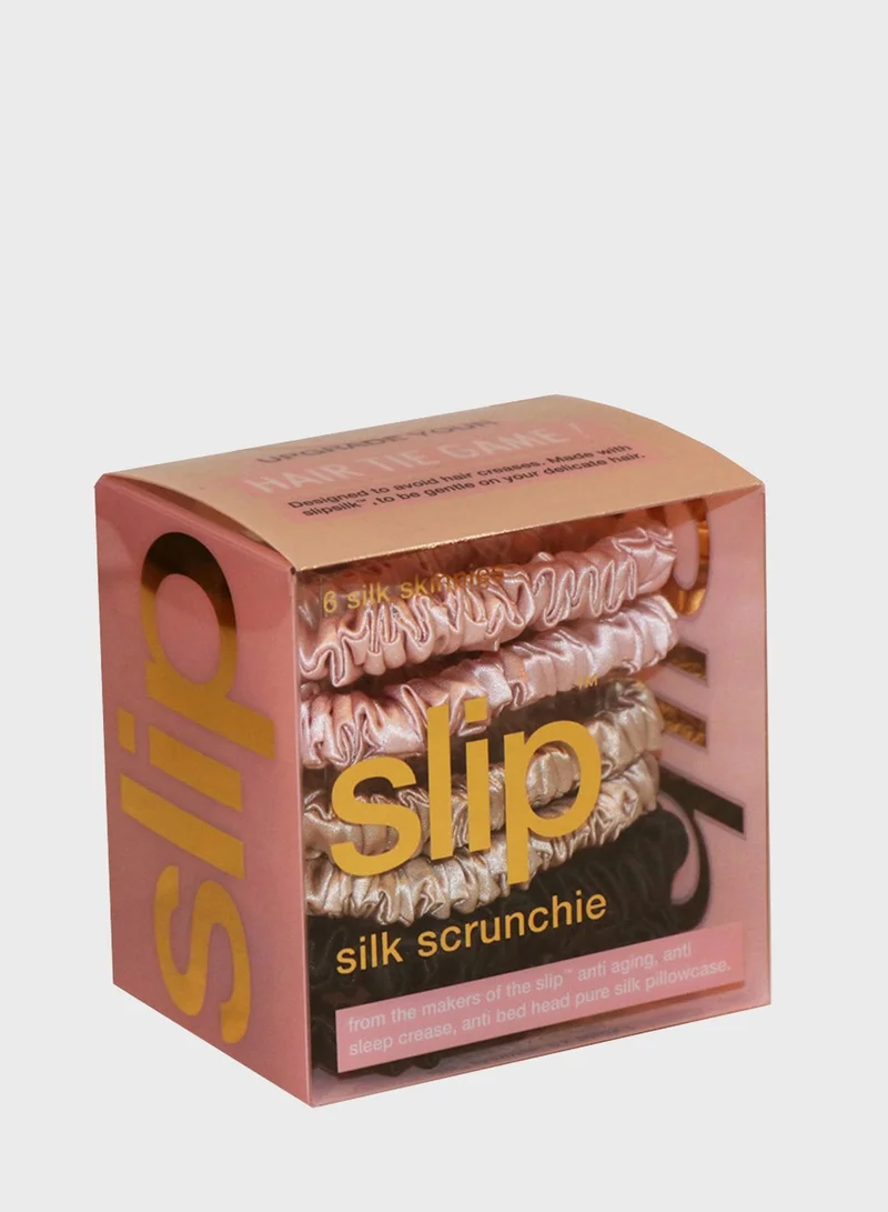 SLIP Skinny Scrunchies - Pink, Caramel, Black