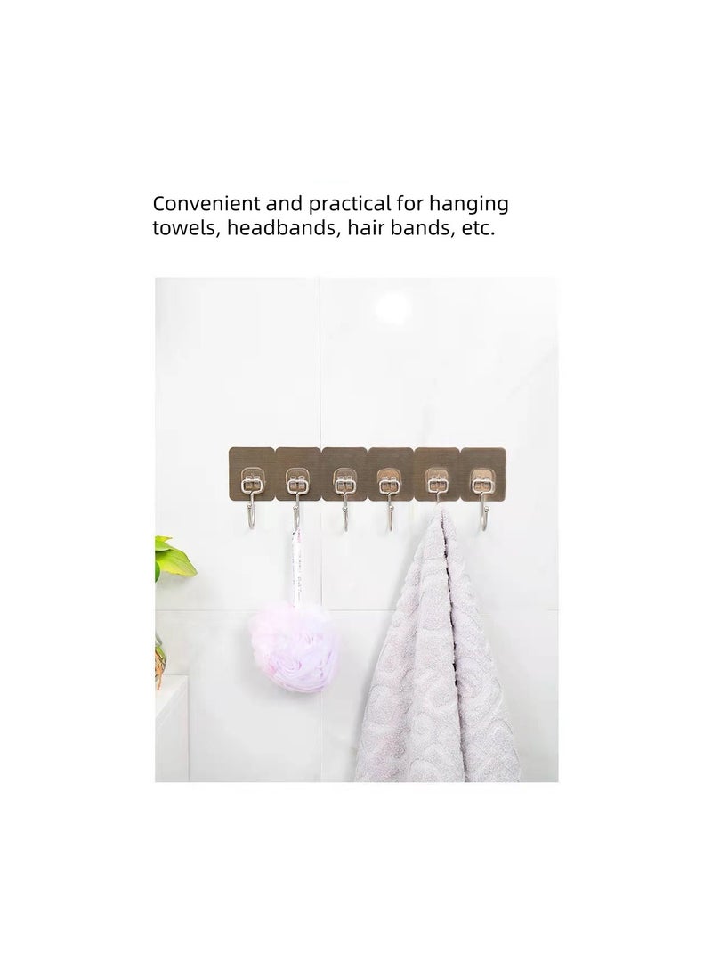 30Pcs Adhesive Hooks Heavy Duty,Wall Hooks for Hanging, Screw Free Sticker, Seamless Screws for Wall Mount, for Kitchen, Bathroom, Home, Office Clear Self Adhesive Hooks - Image 2