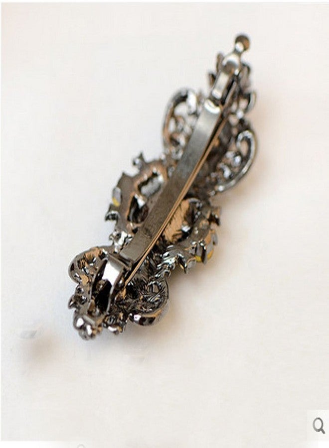 سوبيربليس مشابك شعر أنيقة عتيقة الطراز، مصنوعة من المعدن والكريستال، على شكل فيونكة، دبابيس شعر، إكسسوارات شعر نسائية، أزياء عصرية، أحجار الراين، زهور، مشبك شعر (A#) - Image 2