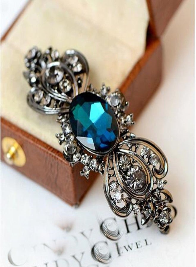 سوبيربليس مشابك شعر أنيقة عتيقة الطراز، مصنوعة من المعدن والكريستال، على شكل فيونكة، دبابيس شعر، إكسسوارات شعر نسائية، أزياء عصرية، أحجار الراين، زهور، مشبك شعر (A#) - Image 4