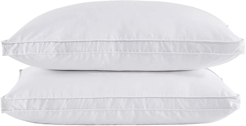 puredown Goose Feather Down Pillows Soft Gusseted Bed Pillows for Sleeping with 100 Cotton Shell Set of 2 King Size