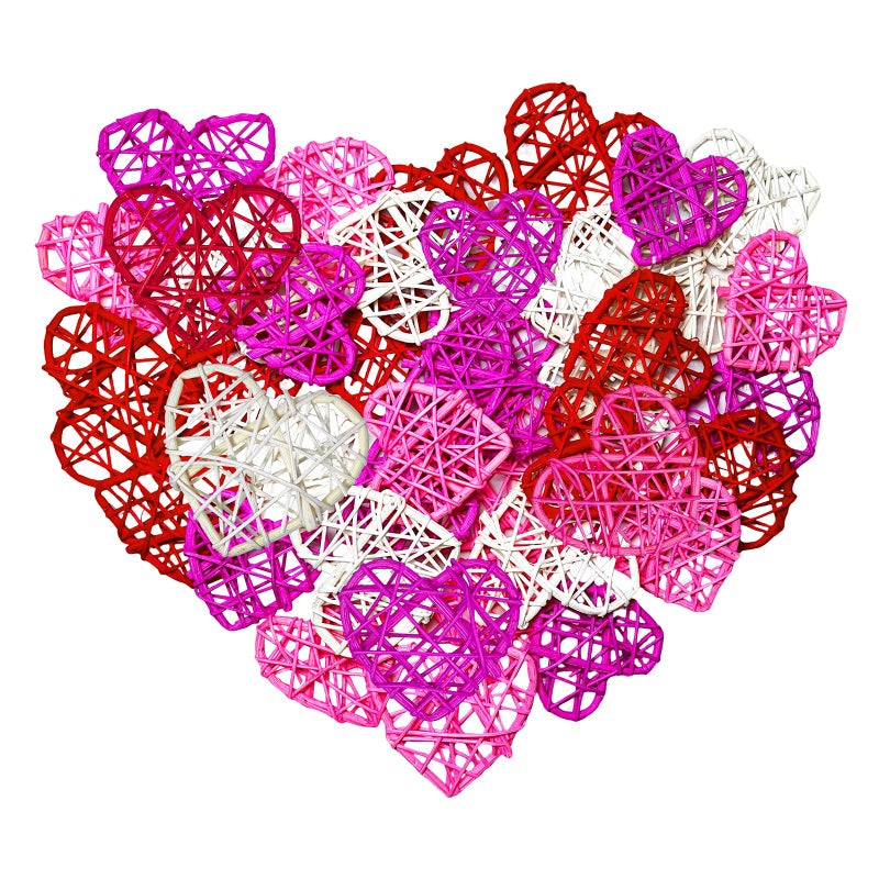 QHZHANG 36pcs Valentine's Day Rattan Balls Heart Balls Decoration for Home Decoration Valentine's Day - Image 1