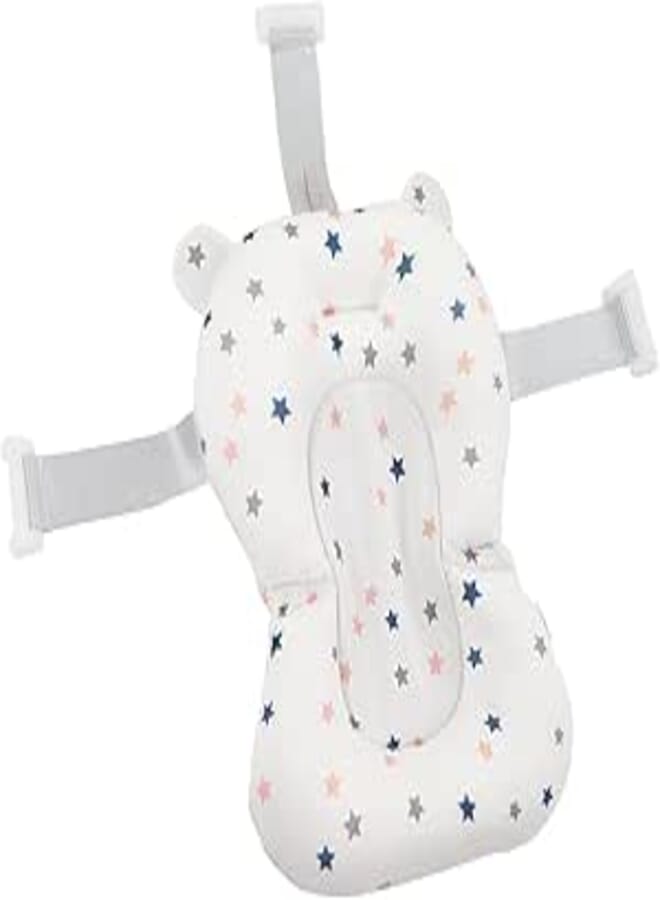 Dilwe Dilwe Baby Bath Seat Cushion, Adjustable Foldable Baby Bath Support for Newborn Baby (White Stars)