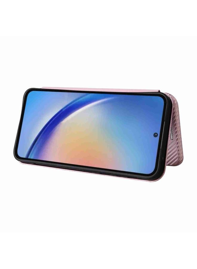 اس-توب جراب لهاتف Samsung Galaxy A35 5G مصنوع من ألياف الكربون وجلد قابل للطي - Image 5