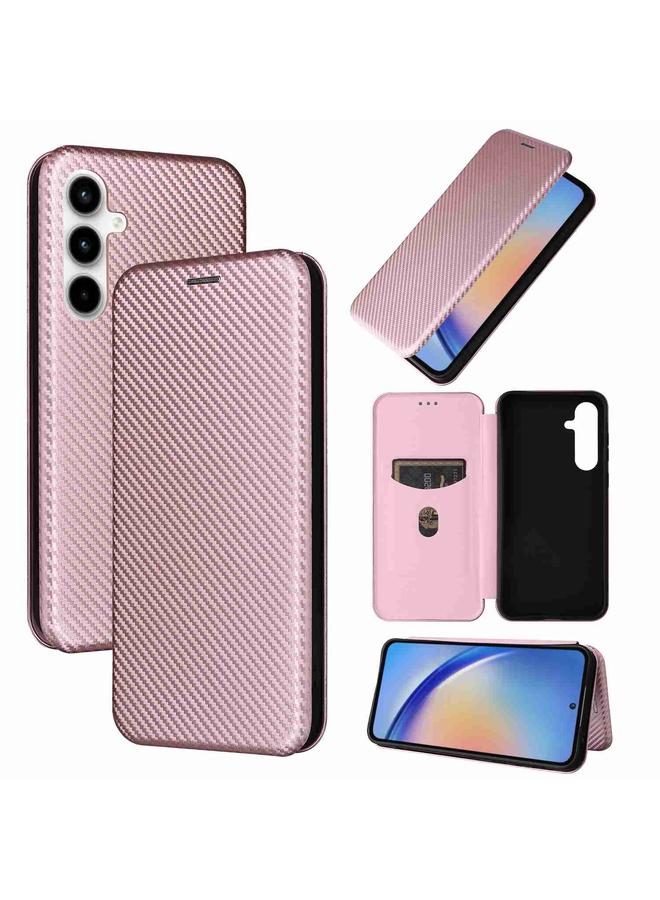 اس-توب جراب لهاتف Samsung Galaxy A35 5G مصنوع من ألياف الكربون وجلد قابل للطي - Image 1