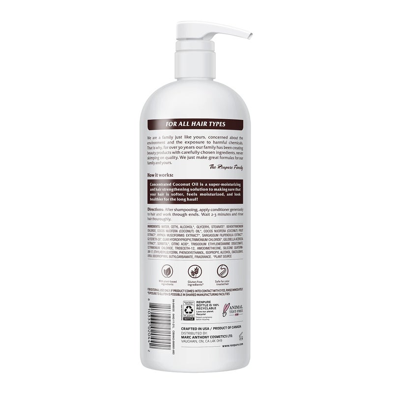 Renpure Coconut Cream Nourishing Conditioner, 32 Ounce - Image 4