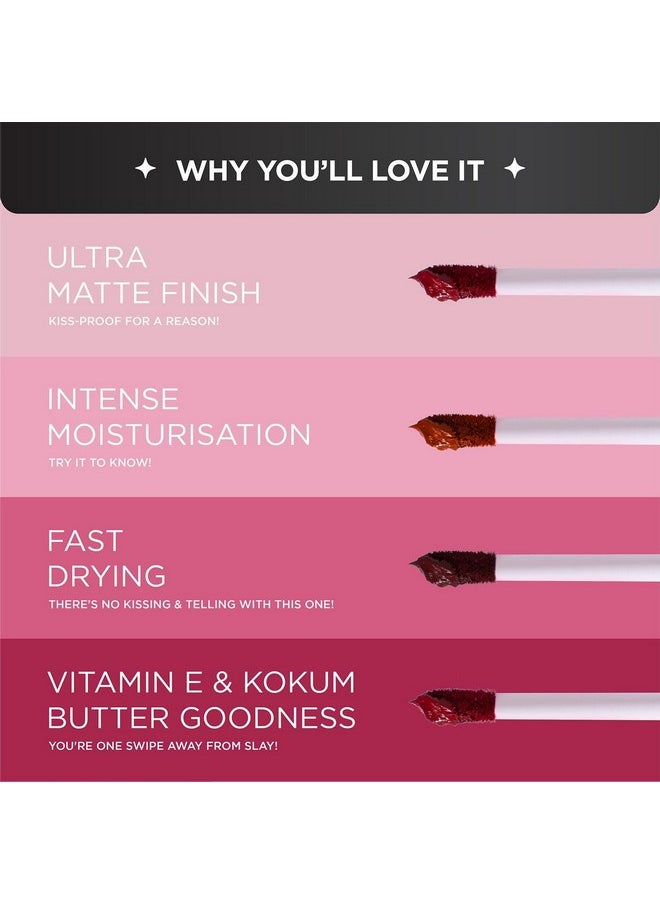 Bella Vita Organic - Bellavita Kiss-Proof Liquid Lipstick | 4.5 Ml | 18-Hr Stay | Transferproof Lipstick | Long Lasting | Ultra Matte Finish | Intense Moisturisation | Waterproof Liquid Lipsticks For Women | Wine Stain - Image 1