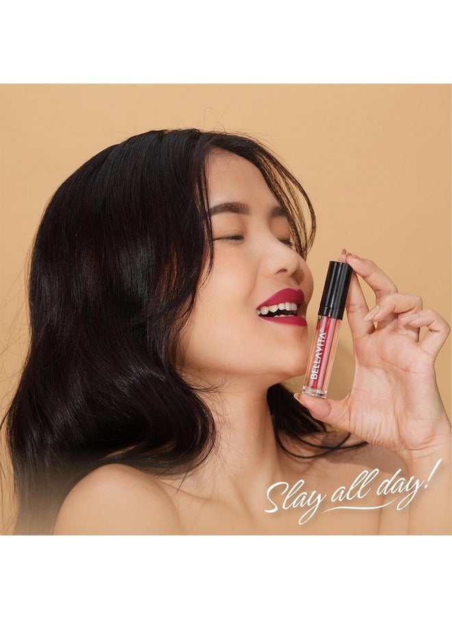 Bella Vita Organic - Bellavita Kiss-Proof Liquid Lipstick | 4.5 Ml | 18-Hr Stay | Transferproof Lipstick | Long Lasting | Ultra Matte Finish | Intense Moisturisation | Waterproof Liquid Lipsticks For Women | Wine Stain - Image 1
