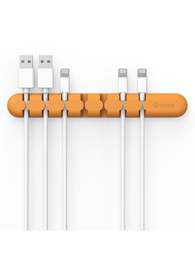 أوريكو 7 قطع شحن صندوق التخزين، ملحقات سطح المكتب، ملحقات مكتب الكمبيوتر، و Wire Organizer، تستخدم لحاملات الكابلات، يمكن تنظيف الأسلاك الفوضوية في المنازل، السيارات، والمكاتب (1-2-3-5-7 فتحات)، البرتقالي - Image 4