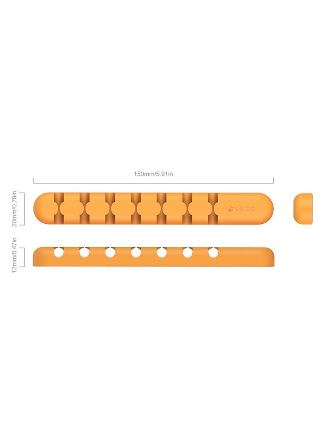 أوريكو 7 قطع شحن صندوق التخزين، ملحقات سطح المكتب، ملحقات مكتب الكمبيوتر، و Wire Organizer، تستخدم لحاملات الكابلات، يمكن تنظيف الأسلاك الفوضوية في المنازل، السيارات، والمكاتب (1-2-3-5-7 فتحات)، البرتقالي - Image 2