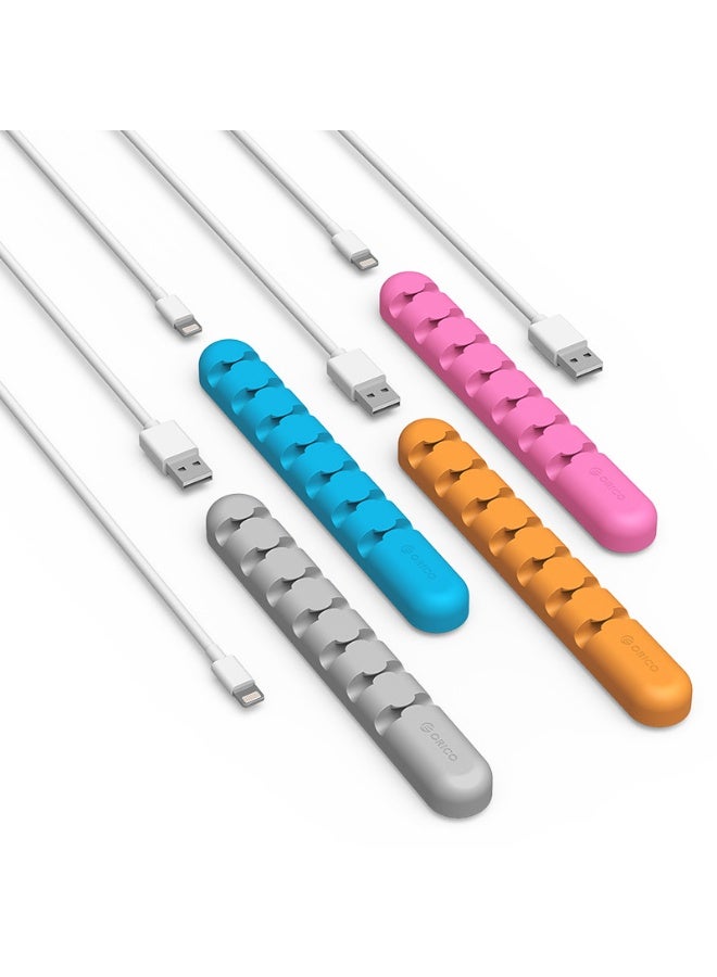 أوريكو 7 قطع شحن صندوق التخزين، ملحقات سطح المكتب، ملحقات مكتب الكمبيوتر، و Wire Organizer، تستخدم لحاملات الكابلات، يمكن تنظيف الأسلاك الفوضوية في المنازل، السيارات، والمكاتب (1-2-3-5-7 فتحات)، البرتقالي - Image 5
