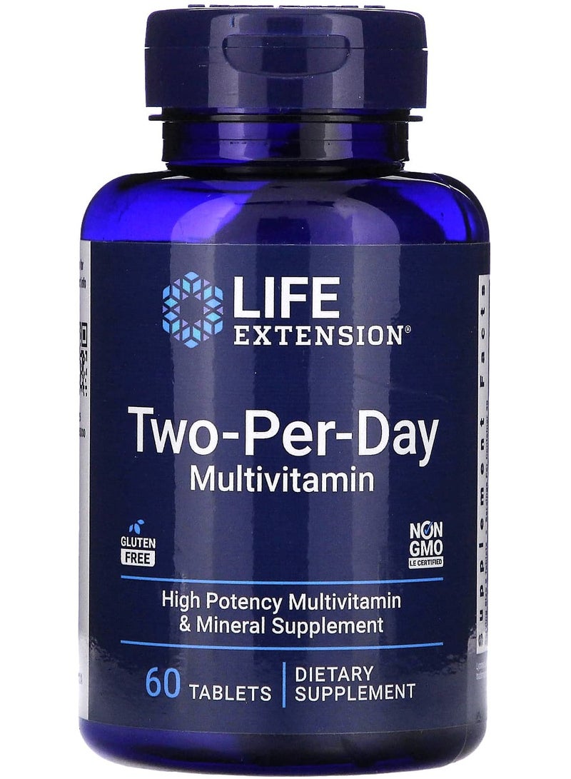 فيتامينات متعددة مرتين في اليوم، V2، 60 قرص