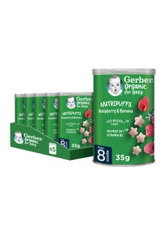 Organic Nutripuffs Raspberry And Banana Nutritious Snack 5 x 35g