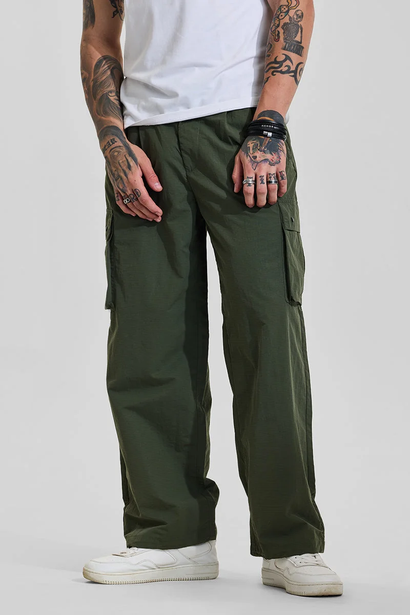 SNITCH بنطلون باراشوت واسع بخصر متوسط