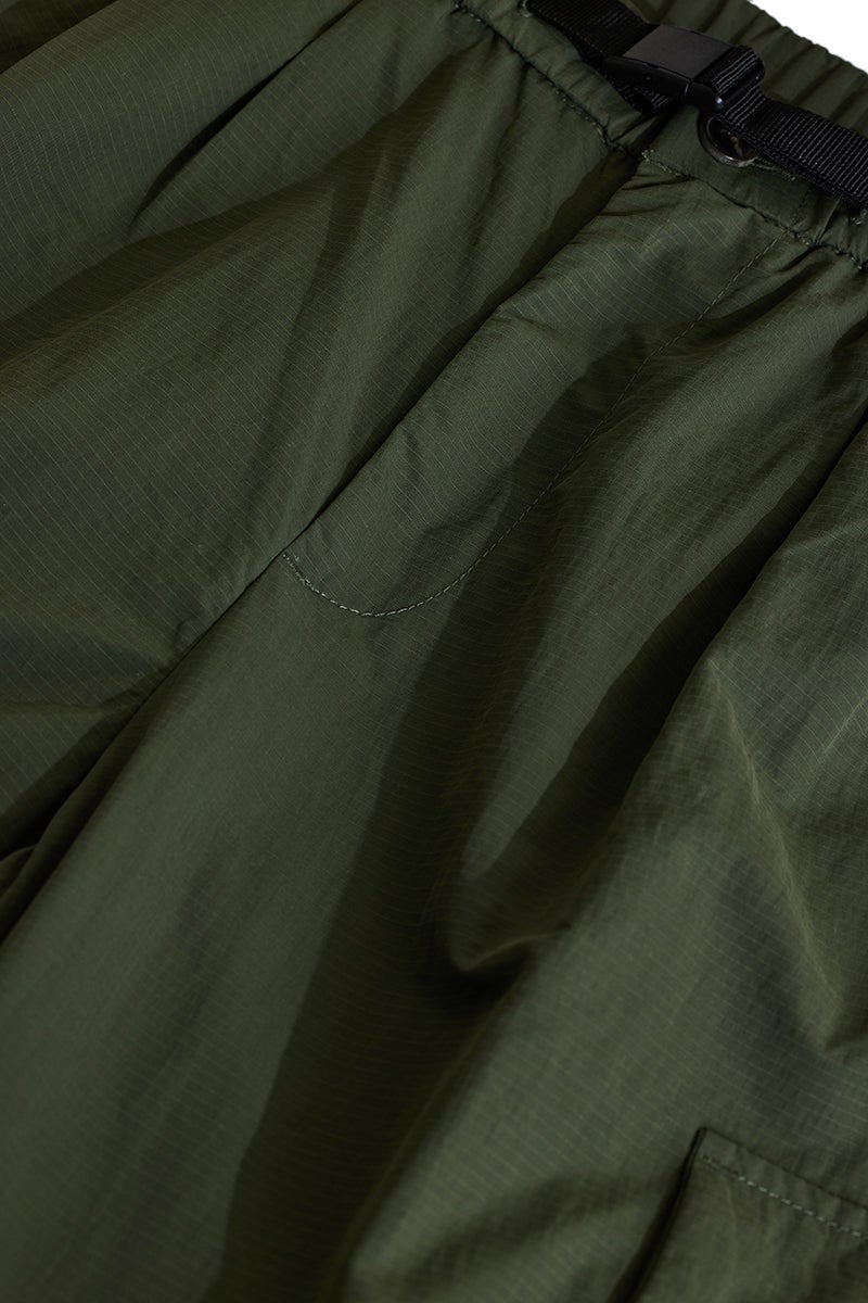 SNITCH Green Mid Rise Loose Fit Parachute Pants - Image 2