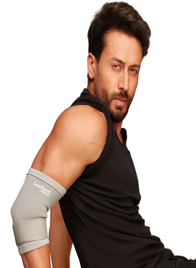 Leeford Ortho Elbow Support Binder for Badminton, Gym Workout | Adjustable Neoprene Sleeve Tennis Pain Relief Elbow Support Brace for Men and Women Size- M - Image 1