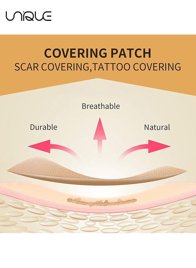Unique 15 Sheet Tattoo Cover Up Patchs - 4.72''x2.99'' Ultra-Thin Invisible Patch - Waterproof Sweatproof Skin Tone Concealer Sticker, Ultra Thin Concealer Patch with Various Types of Patterns -  for Tattoos Scars Birthmarks - Image 3