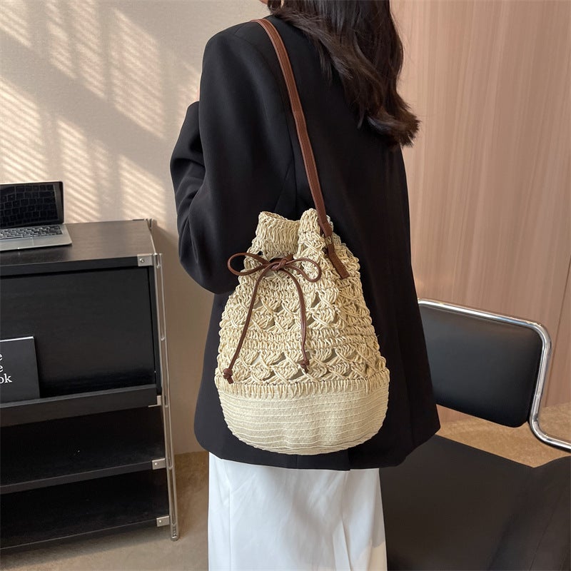 2023 New Straw Bag Fashion Shoulder Crossbody Ethnic Style Fresh Beach Holiday Woven Women'S Bag - Image 3