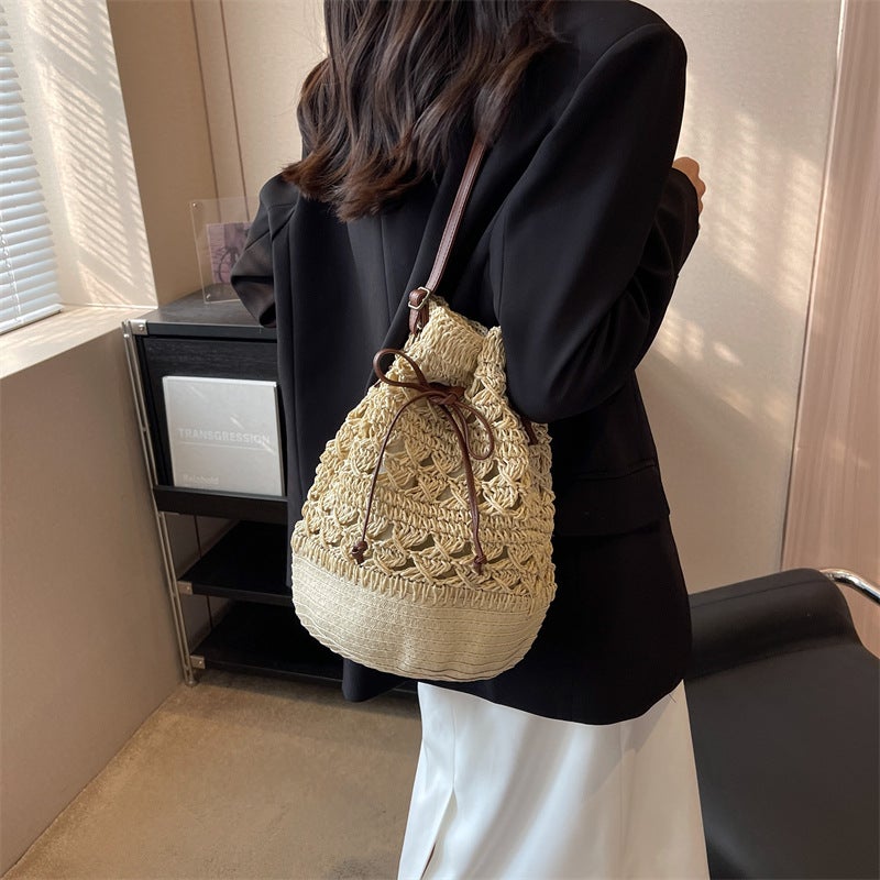 2023 New Straw Bag Fashion Shoulder Crossbody Ethnic Style Fresh Beach Holiday Woven Women'S Bag - Image 4