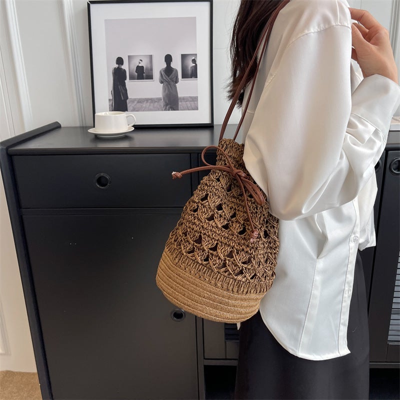 2023 New Straw Bag Fashion Shoulder Crossbody Ethnic Style Fresh Beach Holiday Woven Women'S Bag - Image 5