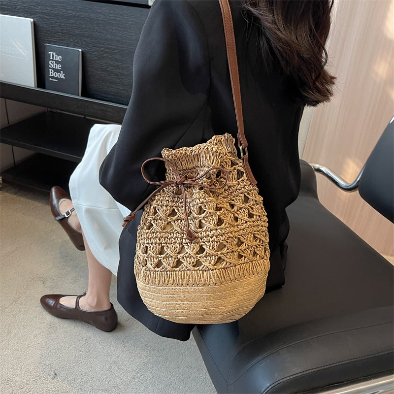 2023 New Straw Bag Fashion Shoulder Crossbody Ethnic Style Fresh Beach Holiday Woven Women'S Bag - Image 2