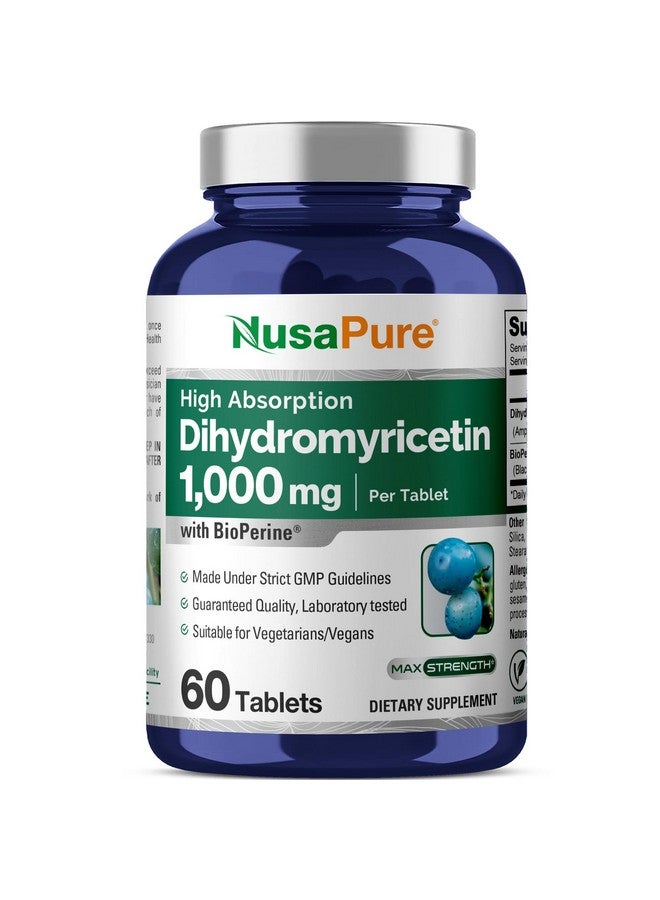 NusaPure Dihydromyricetin (DHM) 1,000mg 60 Veggie Tablets (No GMO & 100% Vegetarian) - Image 1