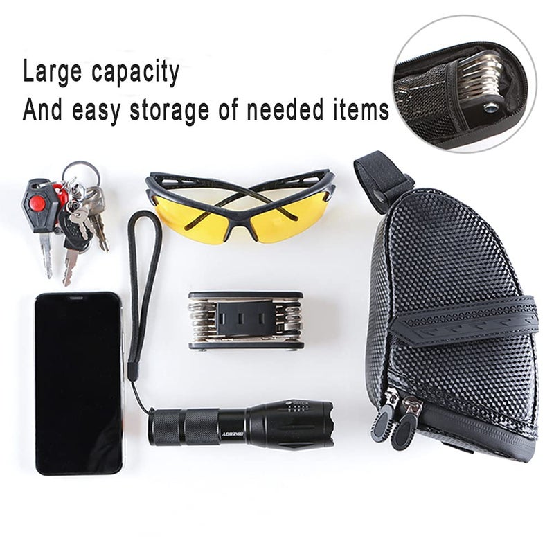Tongha Bicycle Seat Bag Water Proof,Bike Pack under Seat,Bike tail Large Capacity Saddle Bag,Wedge Saddle Bag for Bike,Cycling Accessories - Image 2