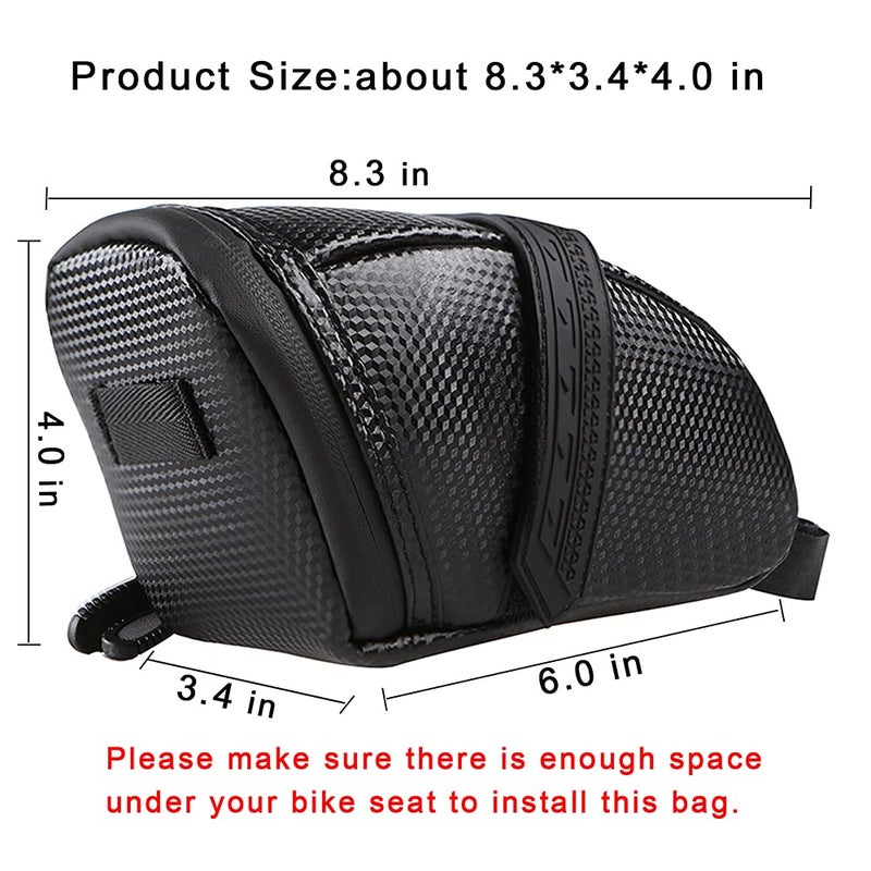 Tongha Bicycle Seat Bag Water Proof,Bike Pack under Seat,Bike tail Large Capacity Saddle Bag,Wedge Saddle Bag for Bike,Cycling Accessories - Image 3