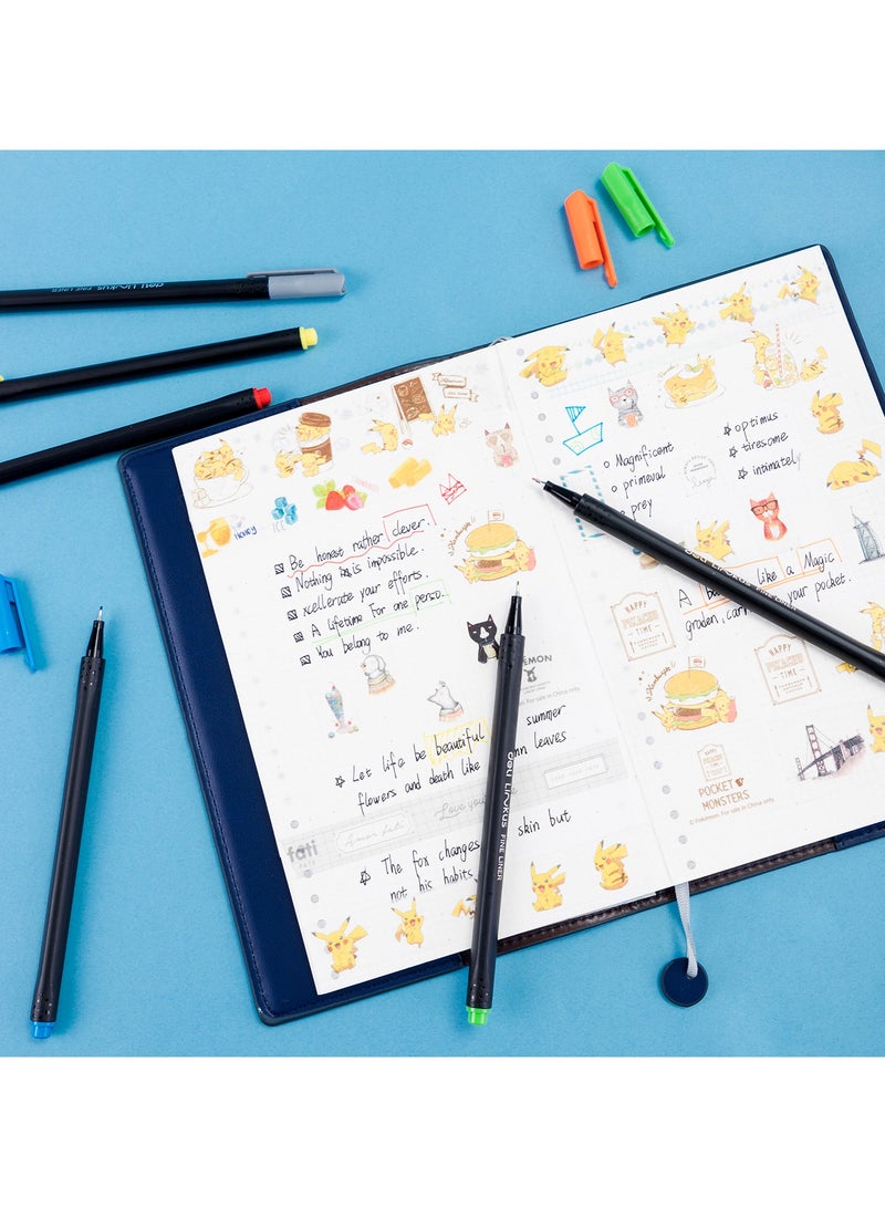 Deli مجموعة أقلام تلوين EQ900-12 - 12 قلم دقيق (0.45 مم) - مثالية للتحديد الدقيق، والرسم، وتدوين الملاحظات - Image 5