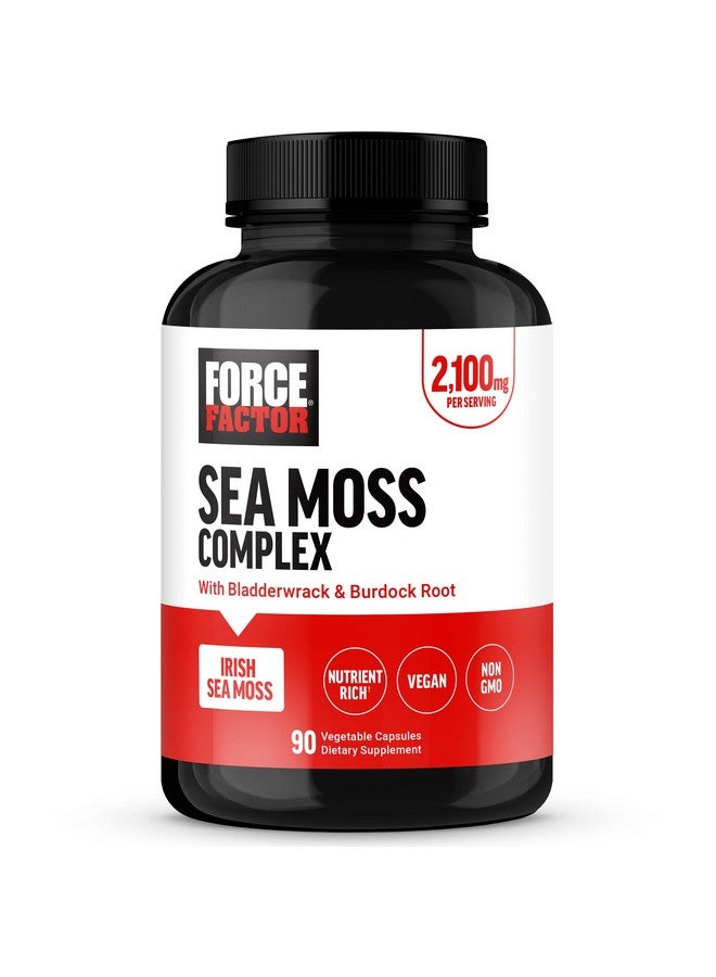 FORCE FACTOR Irish Sea Moss Capsules with Burdock and Bladderwrack for Immunity, Digestion, Heart Health, and Antioxidant Support, Vegan, No Gelatin, 90 Capsules - Image 1