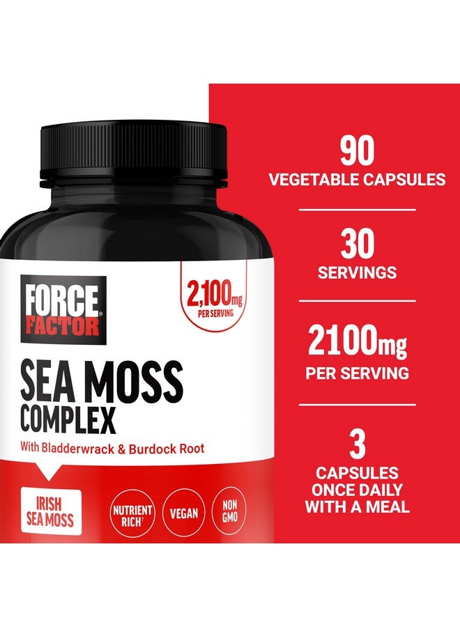 FORCE FACTOR Irish Sea Moss Capsules with Burdock and Bladderwrack for Immunity, Digestion, Heart Health, and Antioxidant Support, Vegan, No Gelatin, 90 Capsules - Image 2