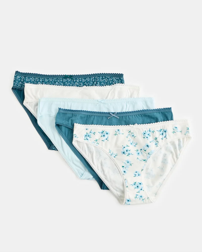 Redtag Women Assorted 5 Pack 365 Bikini Brief
