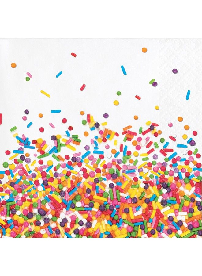 CREATIVE CONVERTING Confetti Sprinkles Beverage Napkins 48 Ct - Image 1