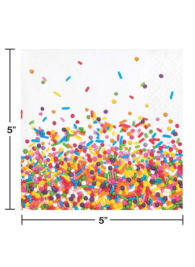 CREATIVE CONVERTING Confetti Sprinkles Beverage Napkins 48 Ct - Image 3