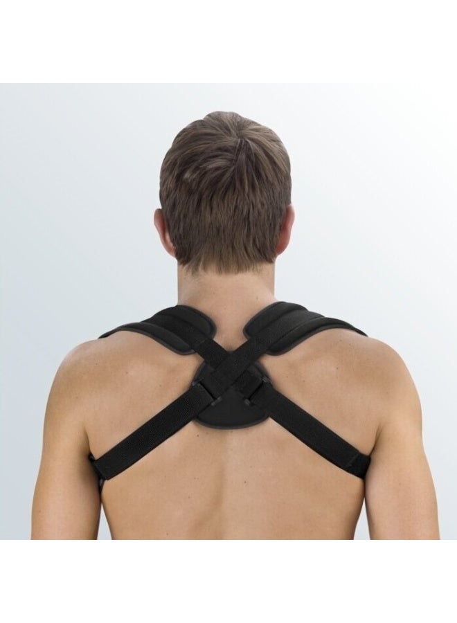 ميدي دعامة الترقوة الطبية – مصحح وضعية قابل للتعديل وحزام دعم للظهر يساعد على تخفيف آلام الرقبة والكتف وتحسين وضعية الجلوس والوقوف للرجال والنساء وكبار السن والمراهقين (أسود – المقاس M: ‏82–97 سم). - Image 1