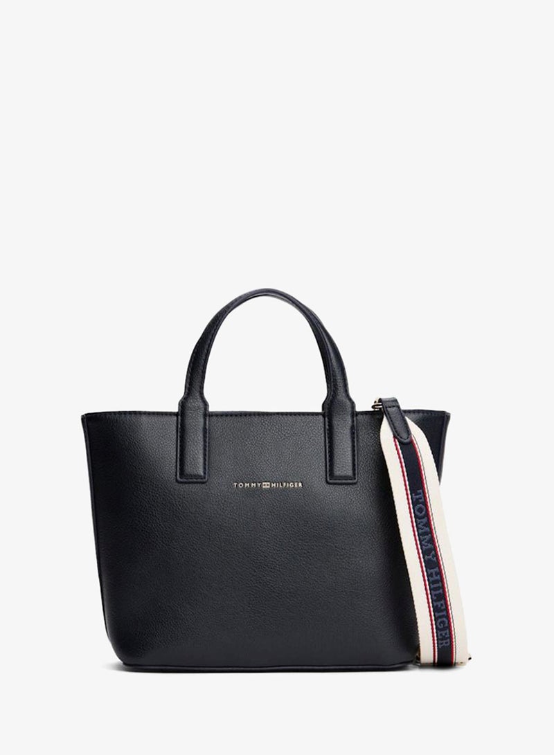 تومي هيلفيغر حقيبة توت بسحاب وتفاصيل شعار - Image 1
