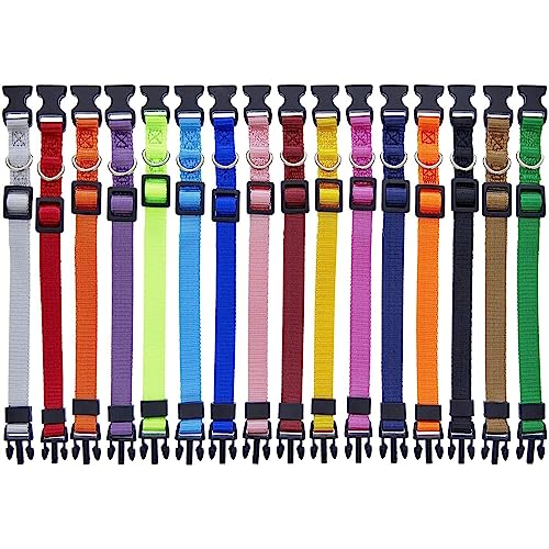 Okuna Outpost Puppy Collars - Quick-Release Buckle - Color-Coded Adjustable Puppy ID Collar - 6.5-10 in, Multicolor, Pack of 16 - Image 1
