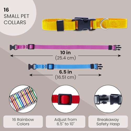 Okuna Outpost Puppy Collars - Quick-Release Buckle - Color-Coded Adjustable Puppy ID Collar - 6.5-10 in, Multicolor, Pack of 16 - Image 2