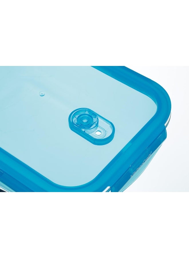 KitchenCraft Glass Storage Container With Vent, Rectangular, 1 Litre, 20X15X10Cm, Labelled - Image 3