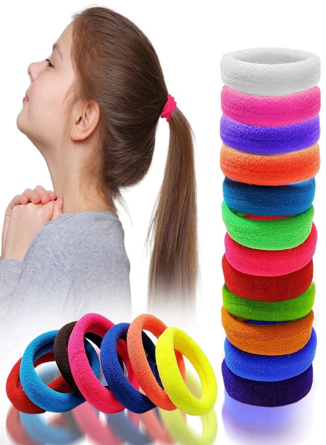 VSAKSH Multicolor Elastic Cotton Stretch Hair Ties, Ponytail Holders, Hair Rubber Band For Girls & Women Random Color (Pack Of 12) - Image 1