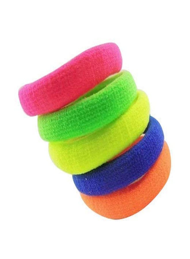 VSAKSH Multicolor Elastic Cotton Stretch Hair Ties, Ponytail Holders, Hair Rubber Band For Girls & Women Random Color (Pack Of 12) - Image 5